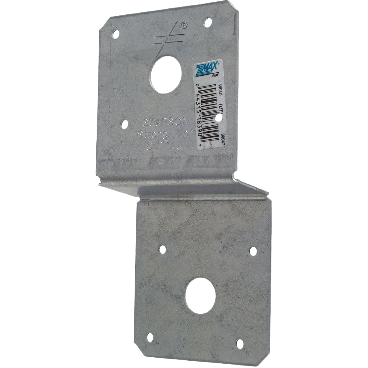 Galvanized steel deck joist tie with pre-drilled holes for secure fastening in lumber and building materials collection under $50