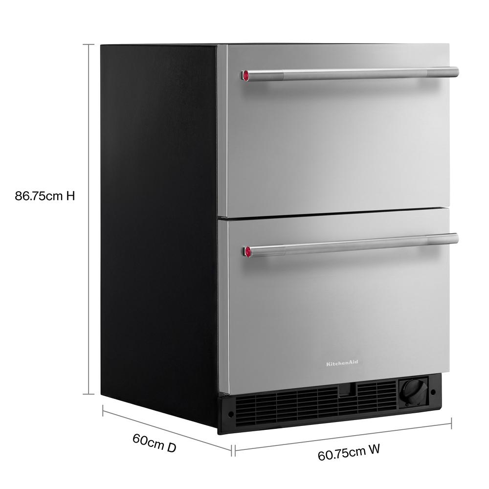4.2 Cu. Ft. 24-Inch Undercounter Double-Drawer Refrigerator/Freezer with Automatic Ice Maker in Stainless Steel