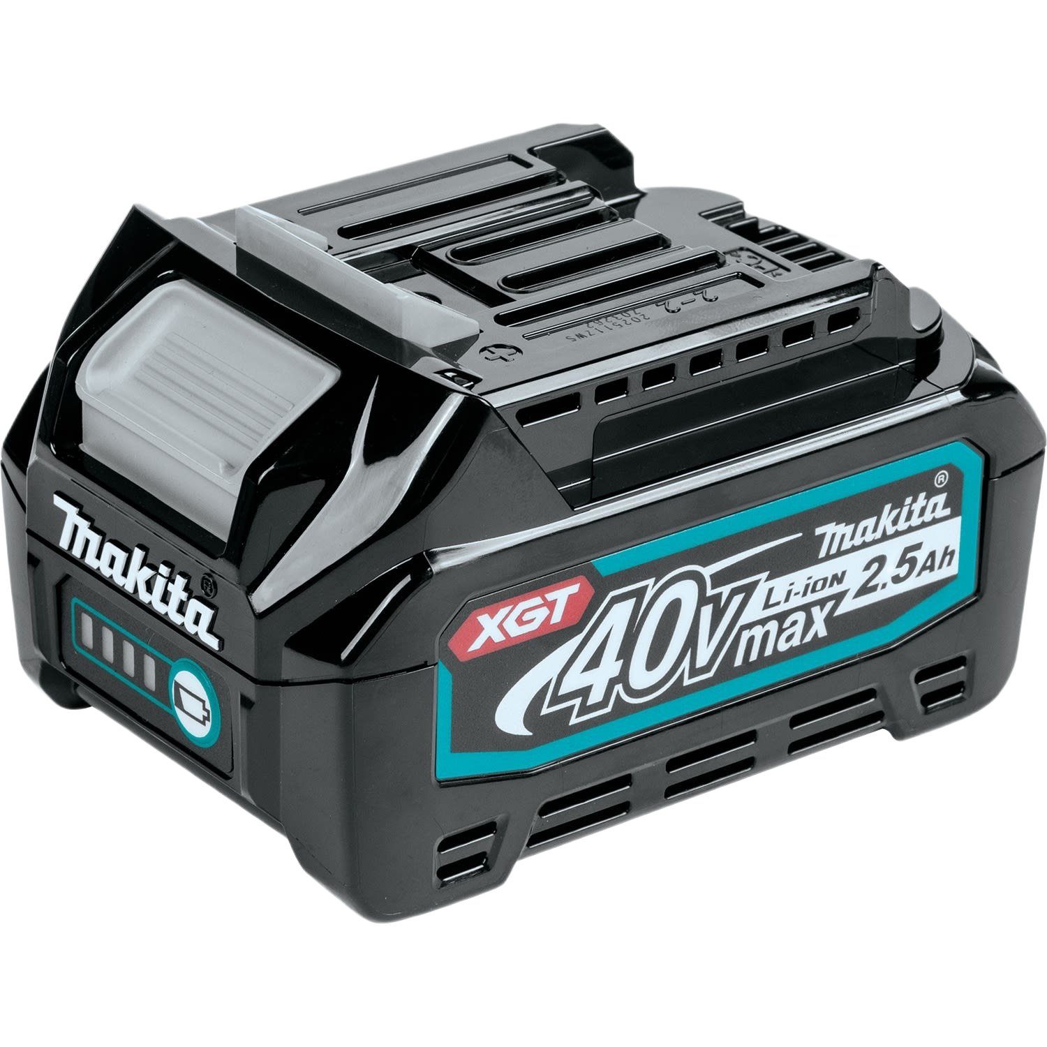Compact black 40V Max lithium-ion battery with 2.5Ah capacity for cordless tools and home improvement projects