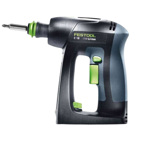 Cordless compact drill with lithium-ion battery, ergonomic grip, and green-accented controls for home improvement tasks
