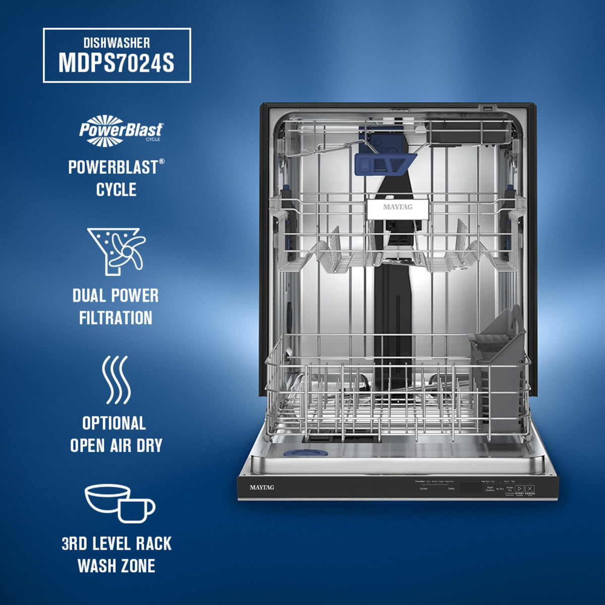 24" Top Control Dishwasher with PowerBlast® Cycle and PowerDry