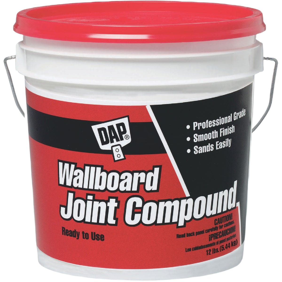 12 lb container of pre-mixed latex joint compound for smooth drywall finishing in home improvement projects