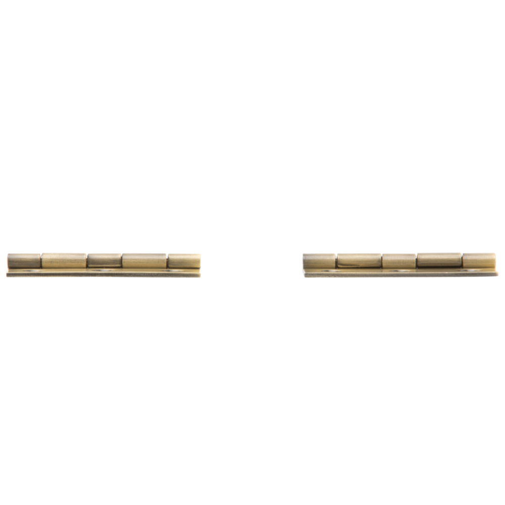 Pair of narrow antique brass decorative hinges ideal for small furniture and craft hardware projects under $50