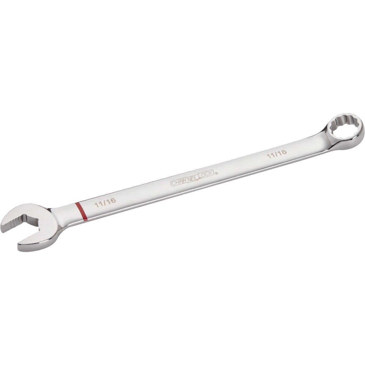 Chrome-plated combination wrench with 12-point box end and open end for versatile home improvement tasks