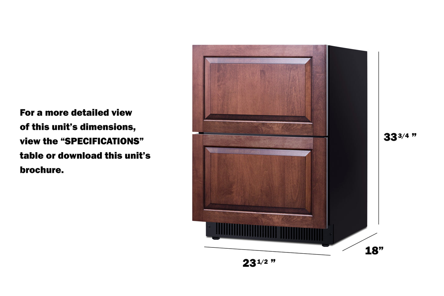 24" Wide 2-Drawer All-Refrigerator (Panel Not Included)