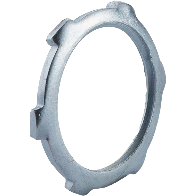 Steel reversible conduit locknut with notch design for secure fittings in electrical and home improvement tasks