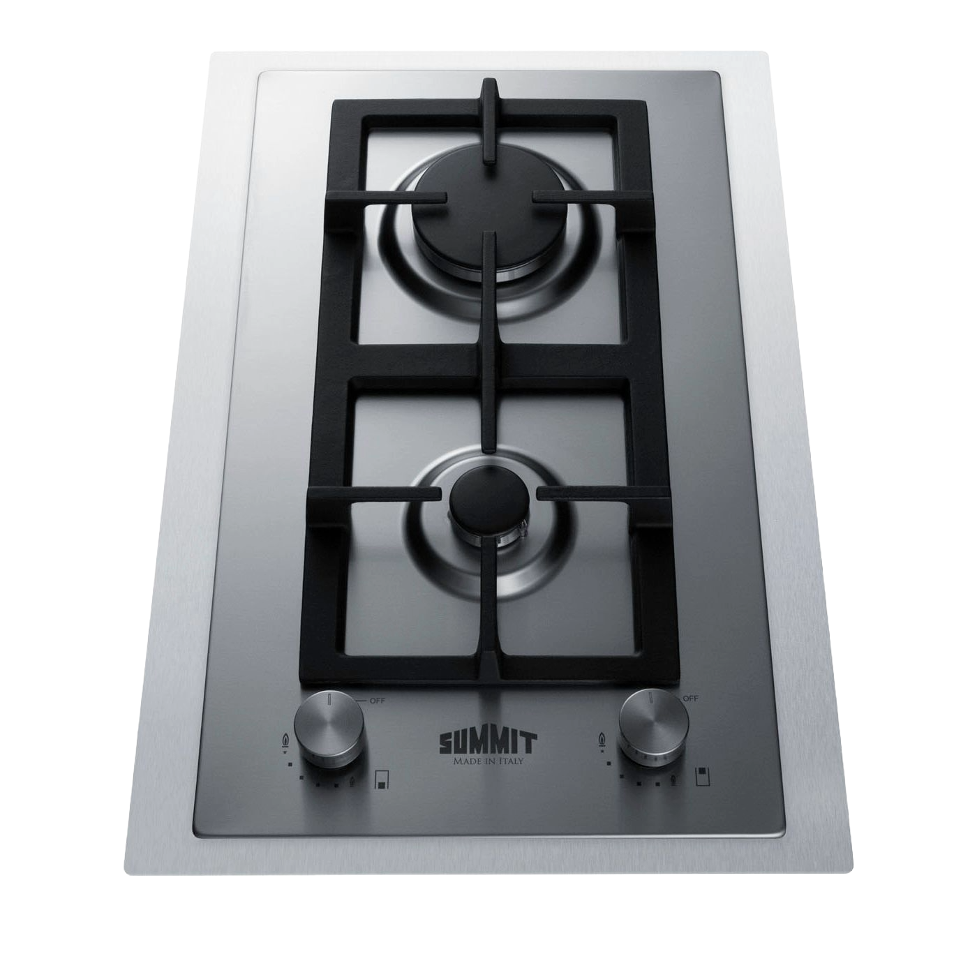 15" Wide 2-Burner Propane Gas Cooktop In Stainless Steel