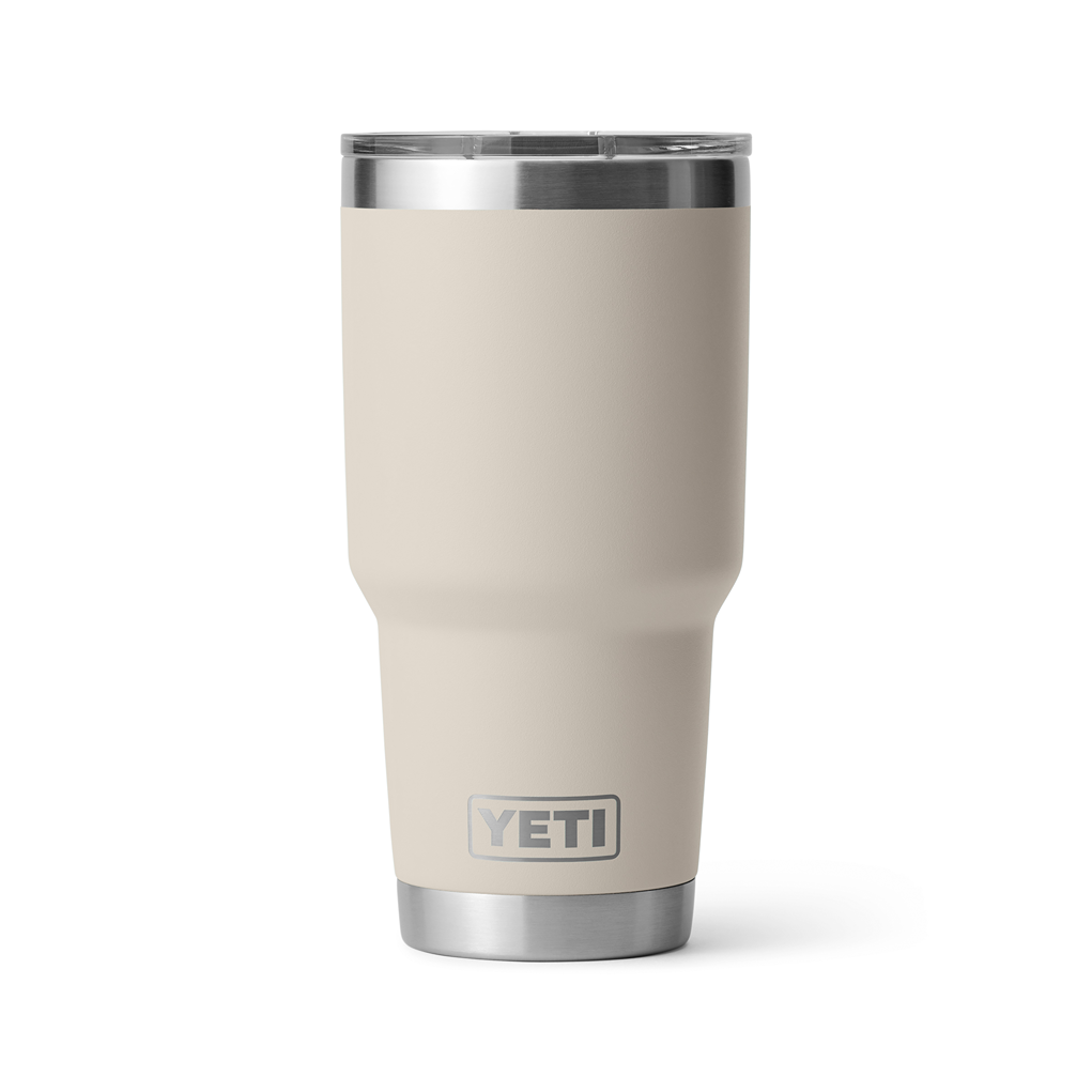 Tan insulated stainless steel tumbler with clear magslider lid for cold and hot drinks in drinkware collections under $50