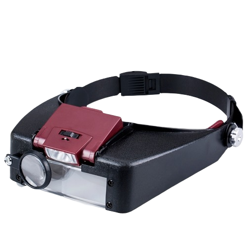 Adjustable magnifying visor with built-in LED light and multiple lenses, ideal for detailed home improvement tasks under $50.