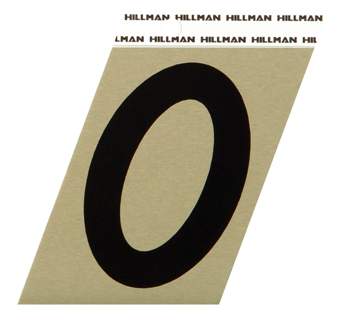 Hillman Adhesive Angle-Cut House Number 0 Black and Gold, 2-Pack