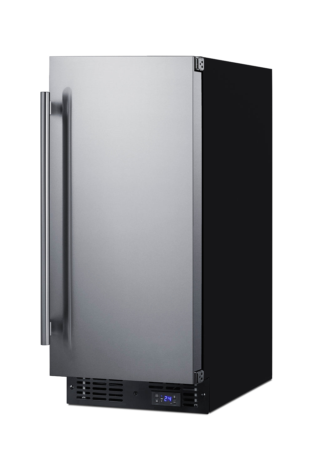 Compact stainless steel built-in all-freezer with digital temperature display and sleek handle from Freezers & Ice Makers collection