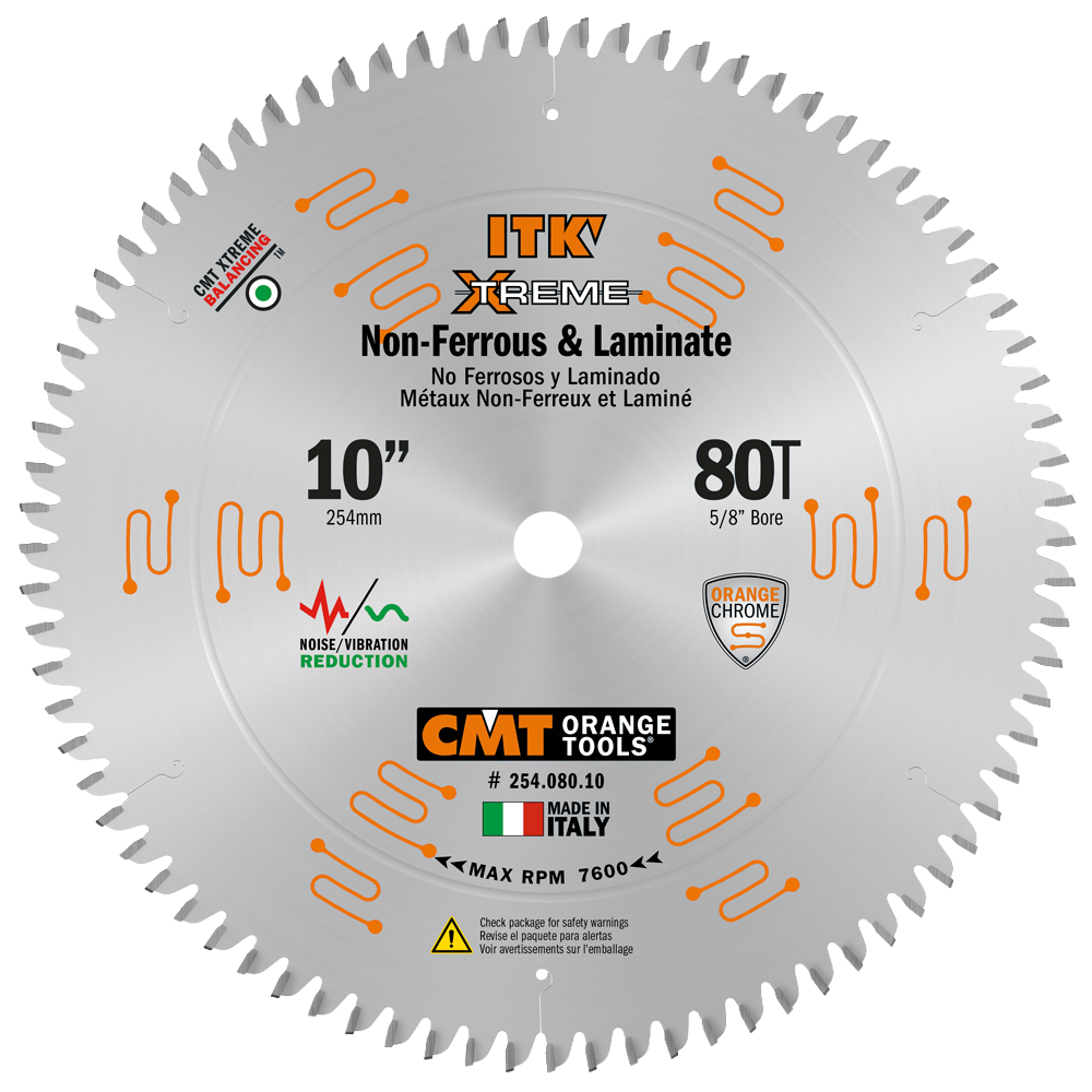CMT Orange Tools 10" 80T Non-Ferrous & Melamine Saw Blade