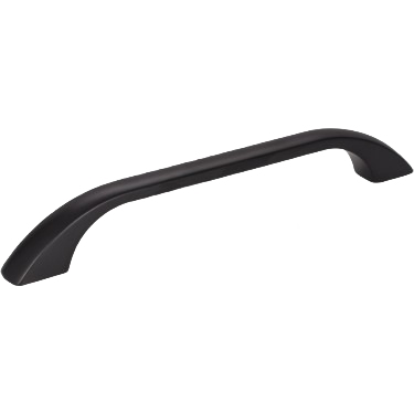 Matte black cabinet pull with modern curved design for furniture hardware in home improvement collections under $50