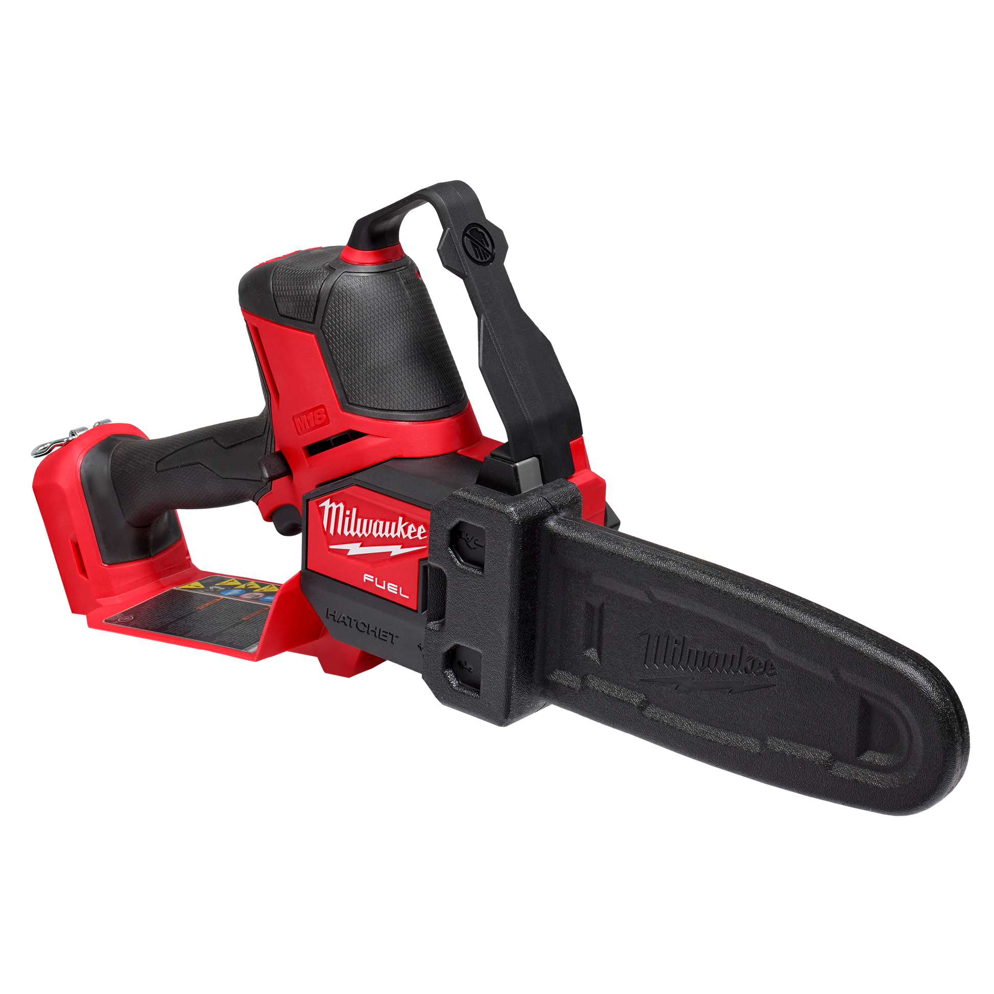 Red and black cordless 8-inch pruning saw designed for efficient home improvement and outdoor cutting tasks