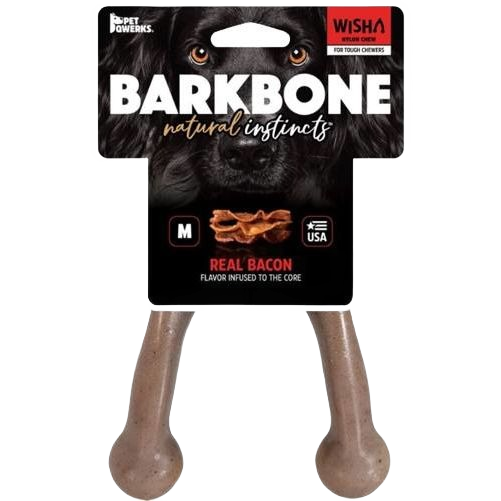 Medium durable natural bacon-flavored chew bone for aggressive dogs in Dog Food, Toys & Supplies collection under $50