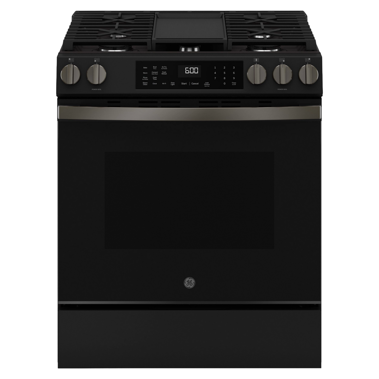 GE® 30" Slide-In Front-Control Convection Gas Range with No Preheat Air Fry and EasyWash™ Oven Tray