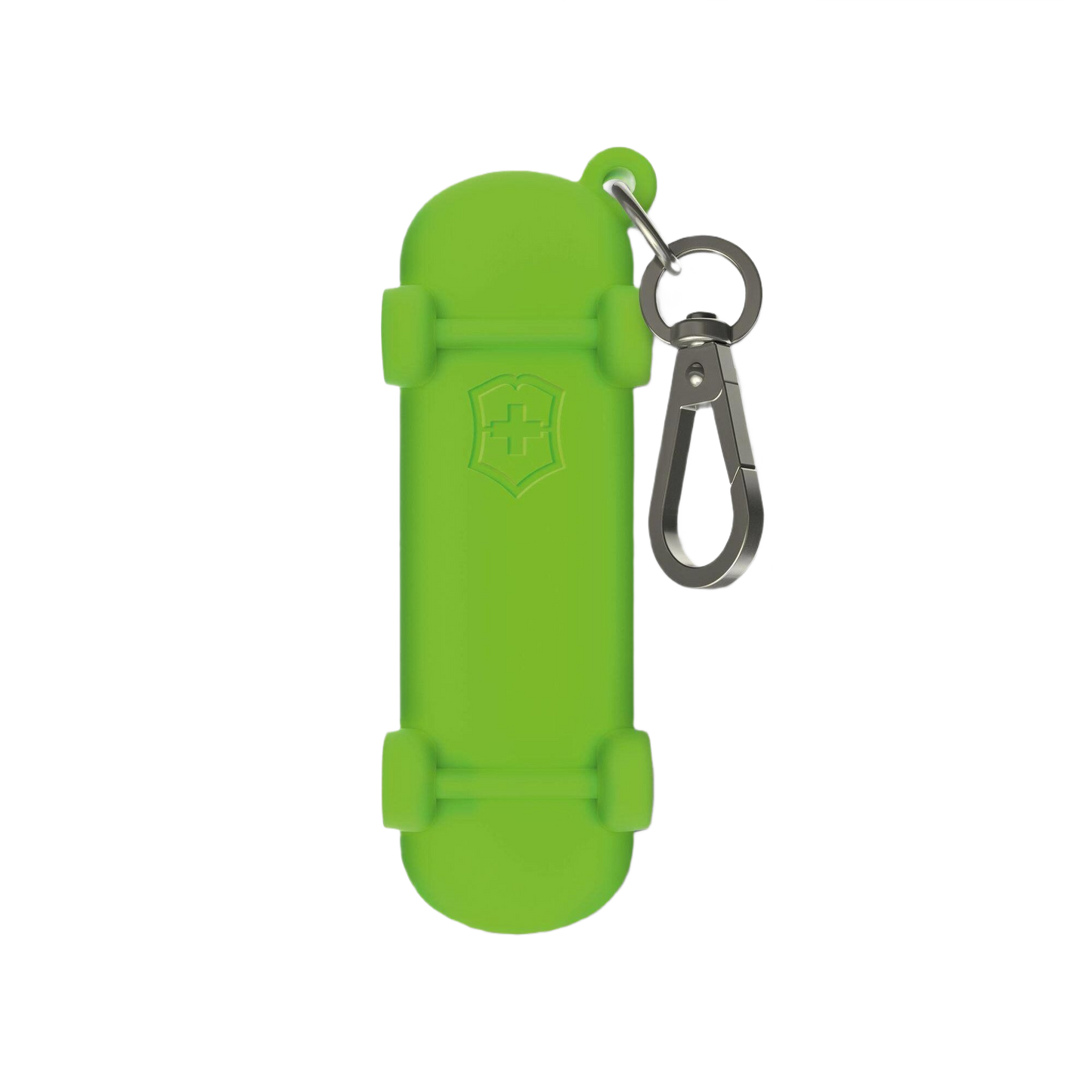 Green silicone skateboard case with metal clip, designed for multi-tools and woodworking hand tools under $50 collections