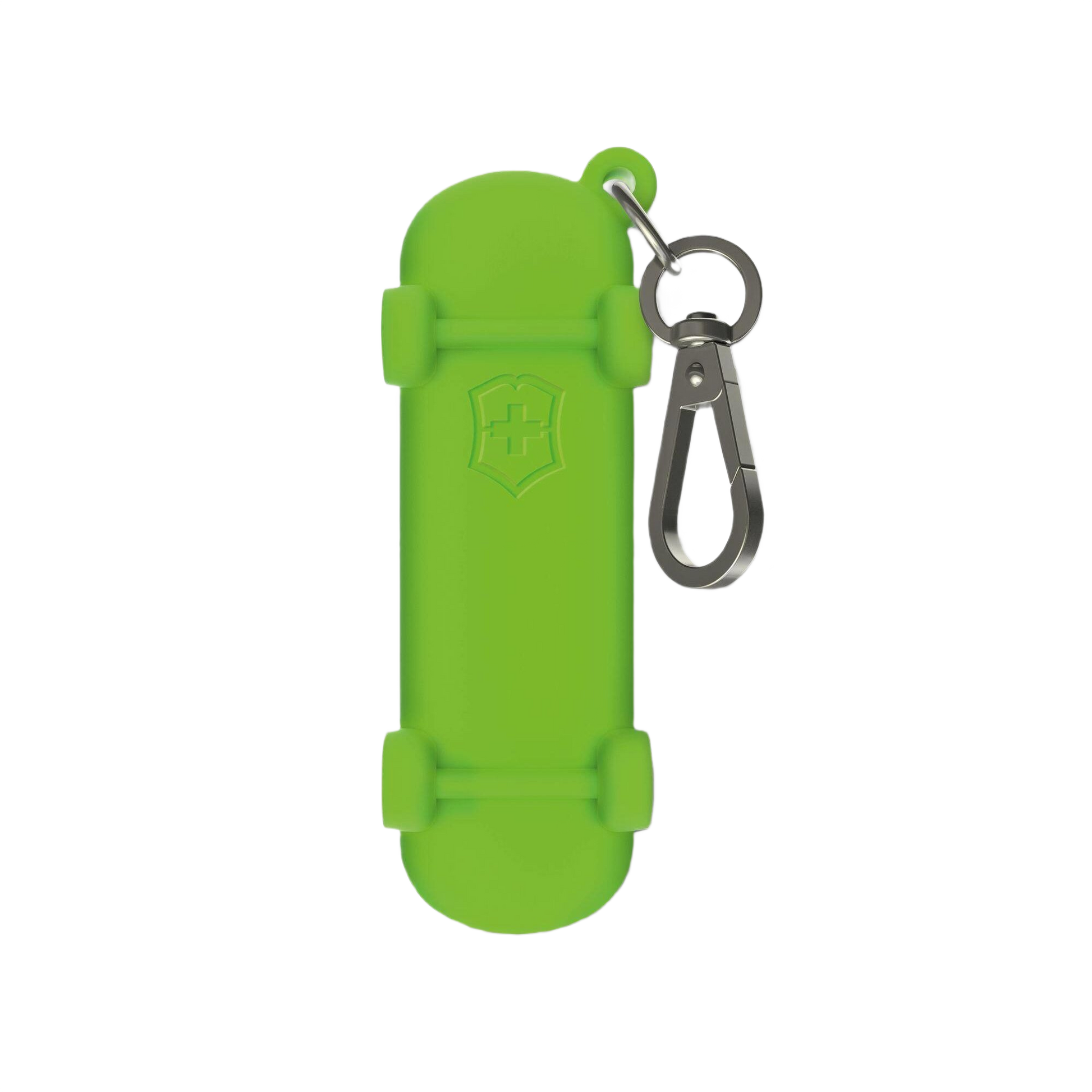 Green silicone skateboard case with metal clip, designed for multi-tools and woodworking hand tools under $50 collections