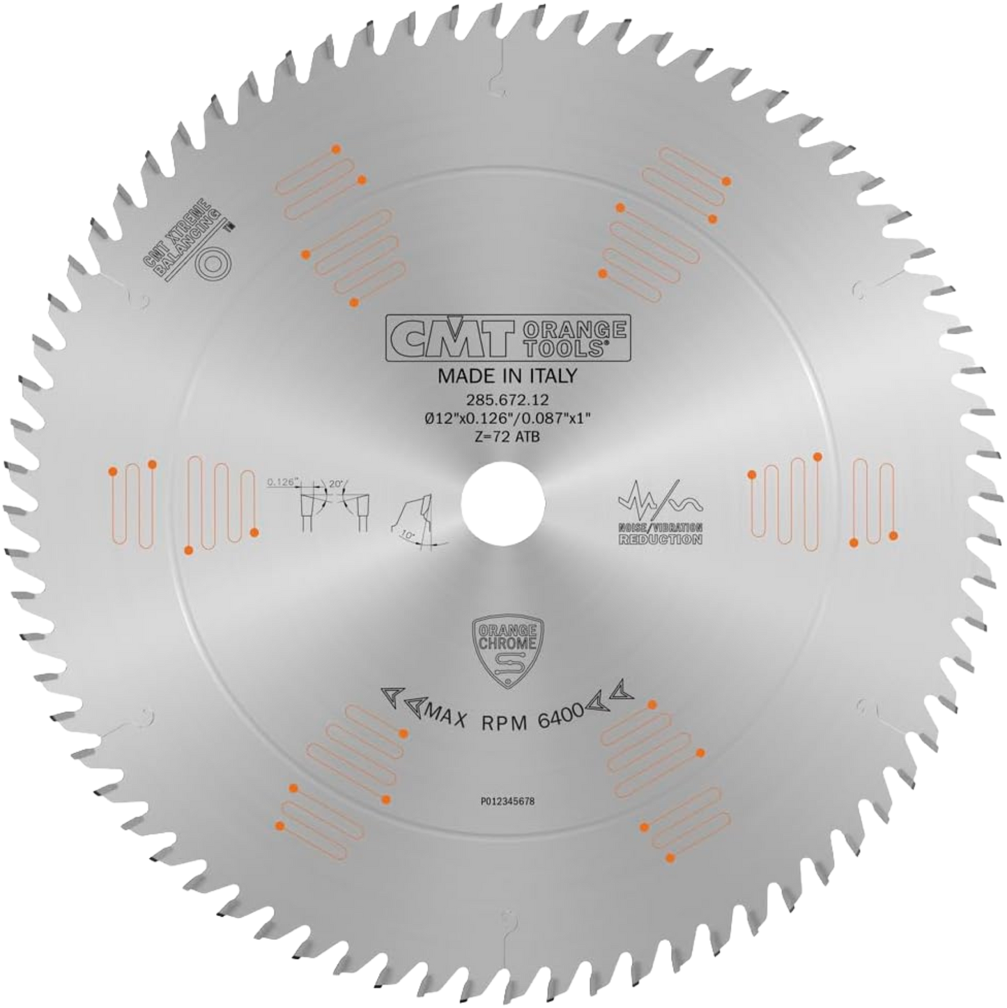 CMT Orange Tools 12” 72T Fine Finish Saw Blade