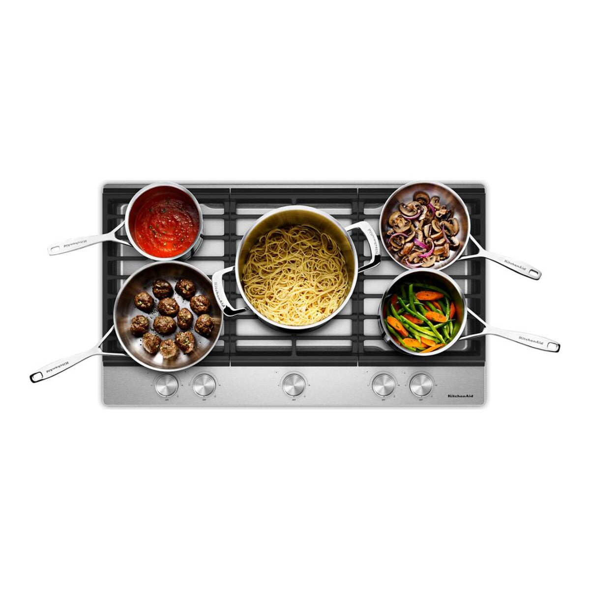 KitchenAid® 36 in. Gas Cooktop with 5 Versatile Burners