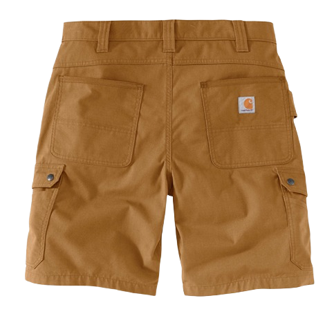 Men’s relaxed fit tan ripstop shorts with multiple pockets and reinforced stitching for work and outdoor durability