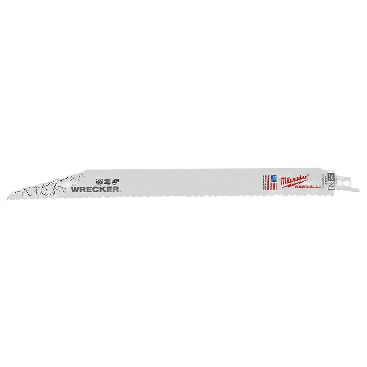 Milwaukee 12-inch WRECKER reciprocating saw blade with coarse teeth for versatile cutting in home improvement tasks