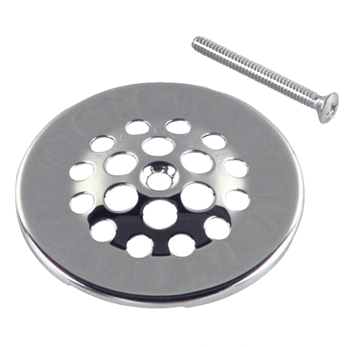 Brushed nickel tub and shower drain strainer with screw included for plumbing parts and repair collections under $50