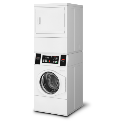 Speed Queen 27 in. Commercial Stacked Washer/Electric Dryer, Prep for Card STENYASP178TW01