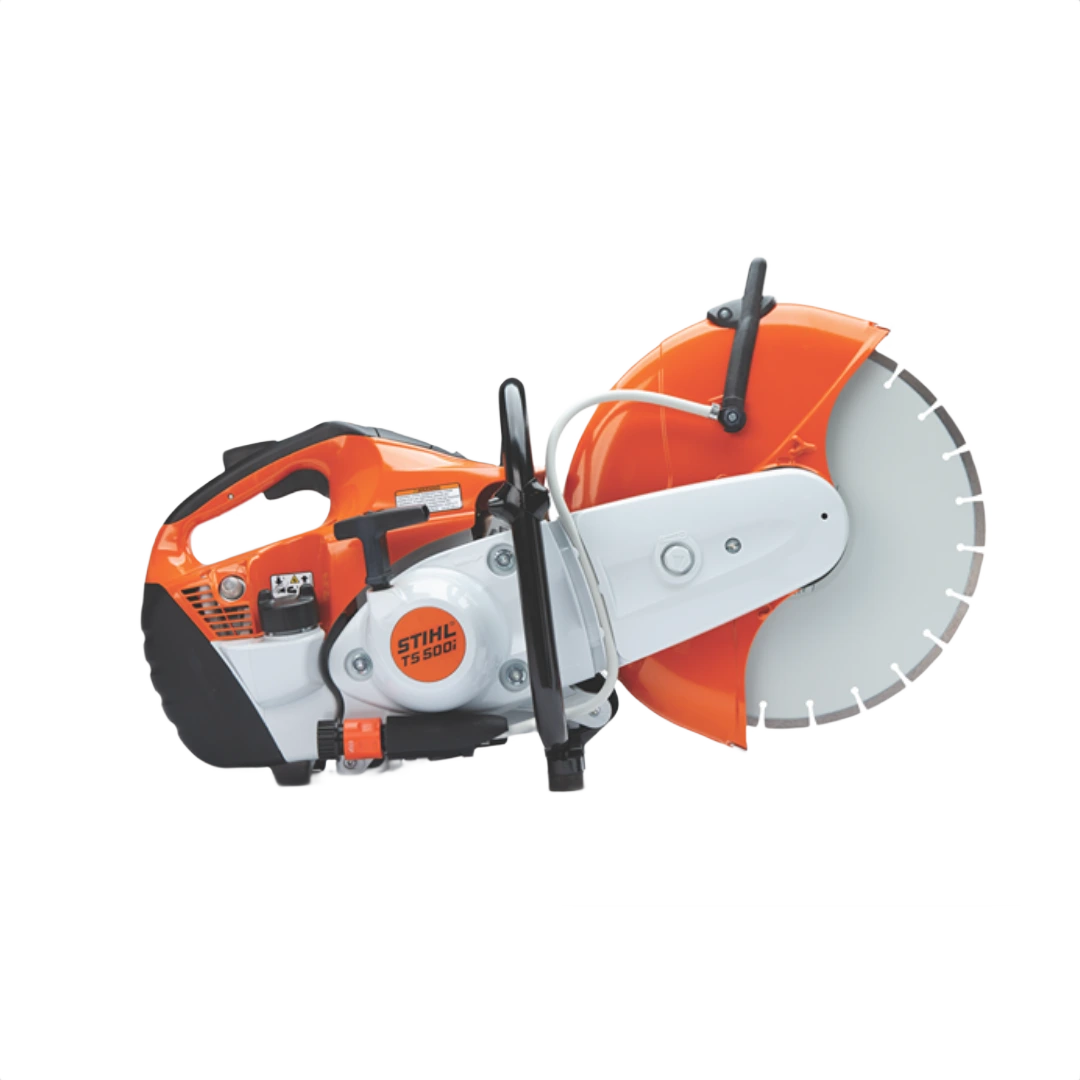 Orange and white STIHL power cutter with 14-inch Cutquick® blade designed for tools and home improvement use