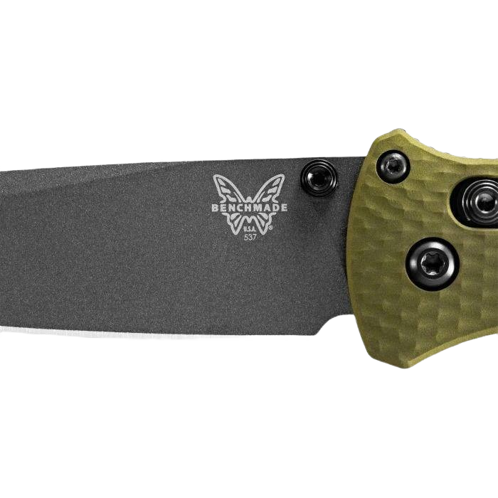 Slim tactical pocket knife with textured green anodized aluminum handle for cutting tools and hand tools collections