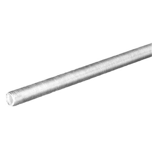 Close-up of silver threaded rod for hardware and home improvement projects under $50 collection