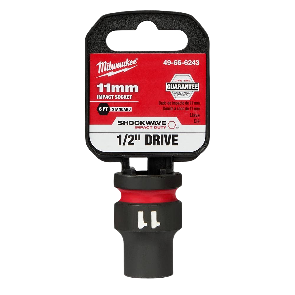 11mm 6-point impact socket with 1/2-inch drive, designed for heavy-duty tools and home improvement tasks