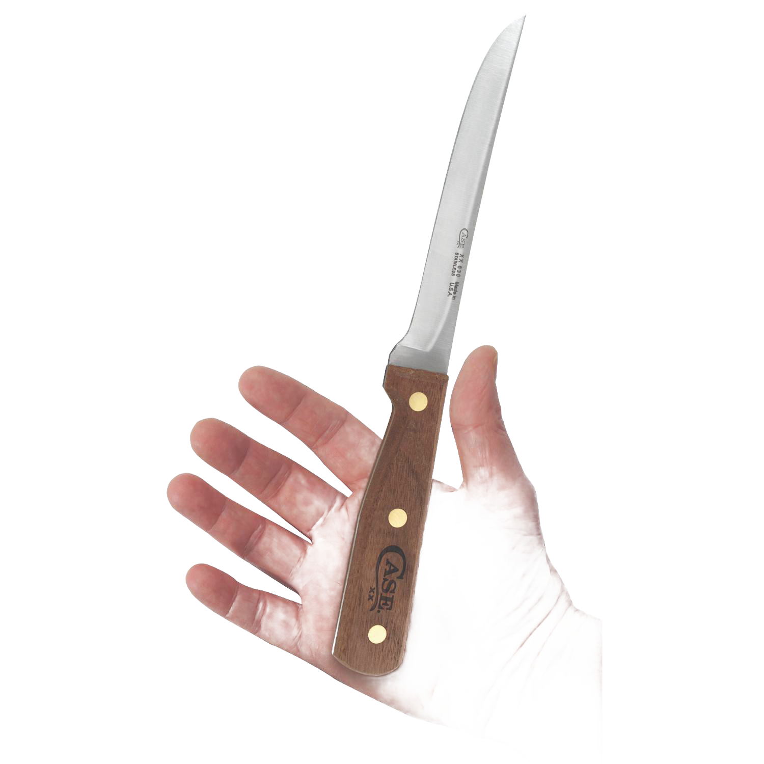6-inch boning knife with wooden handle and polished steel blade, durable kitchen utensil for precise cutting tasks under $100