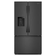 Sleek black 36-inch French door refrigerator with bottom freezer drawer and dual ice makers, part of Refrigerators and Kitchen & Kitchenware collections.