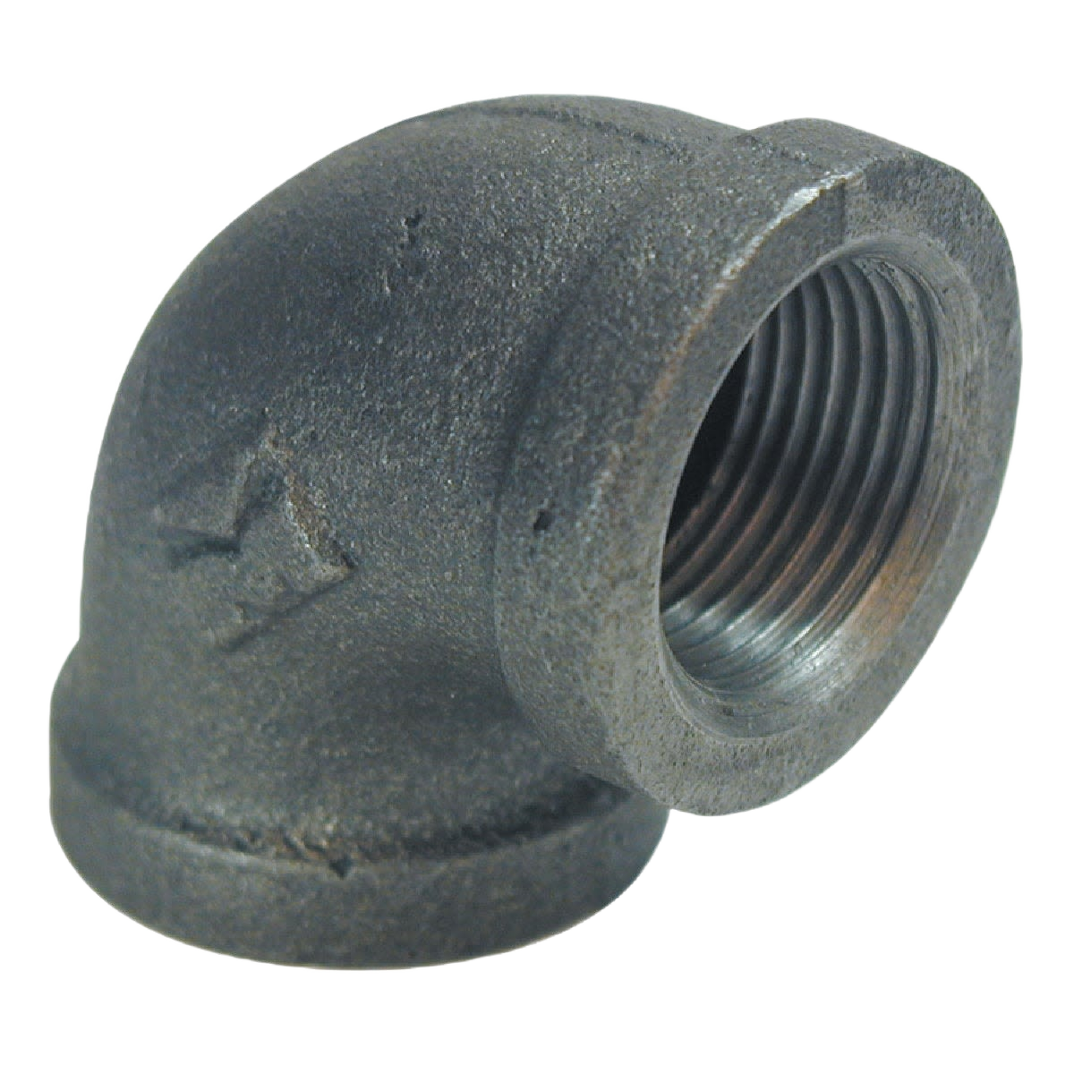 Malleable black iron elbow fitting with threaded connections for plumbing and irrigation in Pipes & Fittings collection under $50