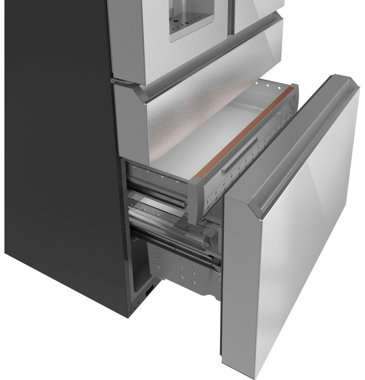 CAFÉ™ ENERGY STAR® 22.3 Cu. Ft. Smart Counter-Depth 4-Door French-Door Refrigerator in Platinum Glass