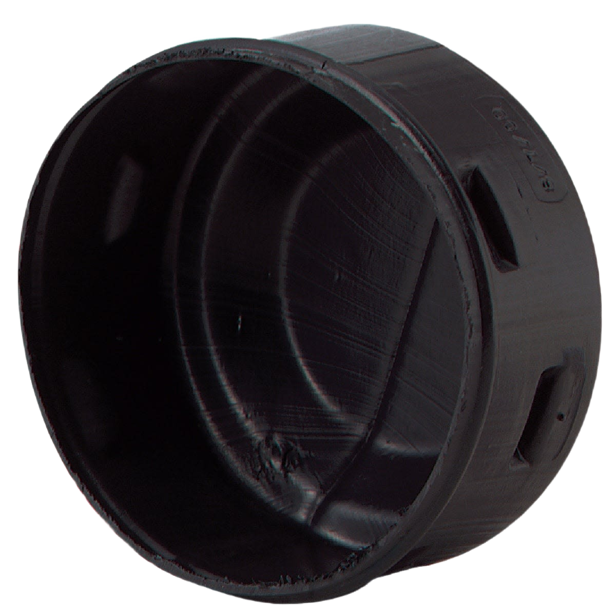 Black polyethylene end cap for corrugated pipe in plumbing and pipes & fittings collections under $50