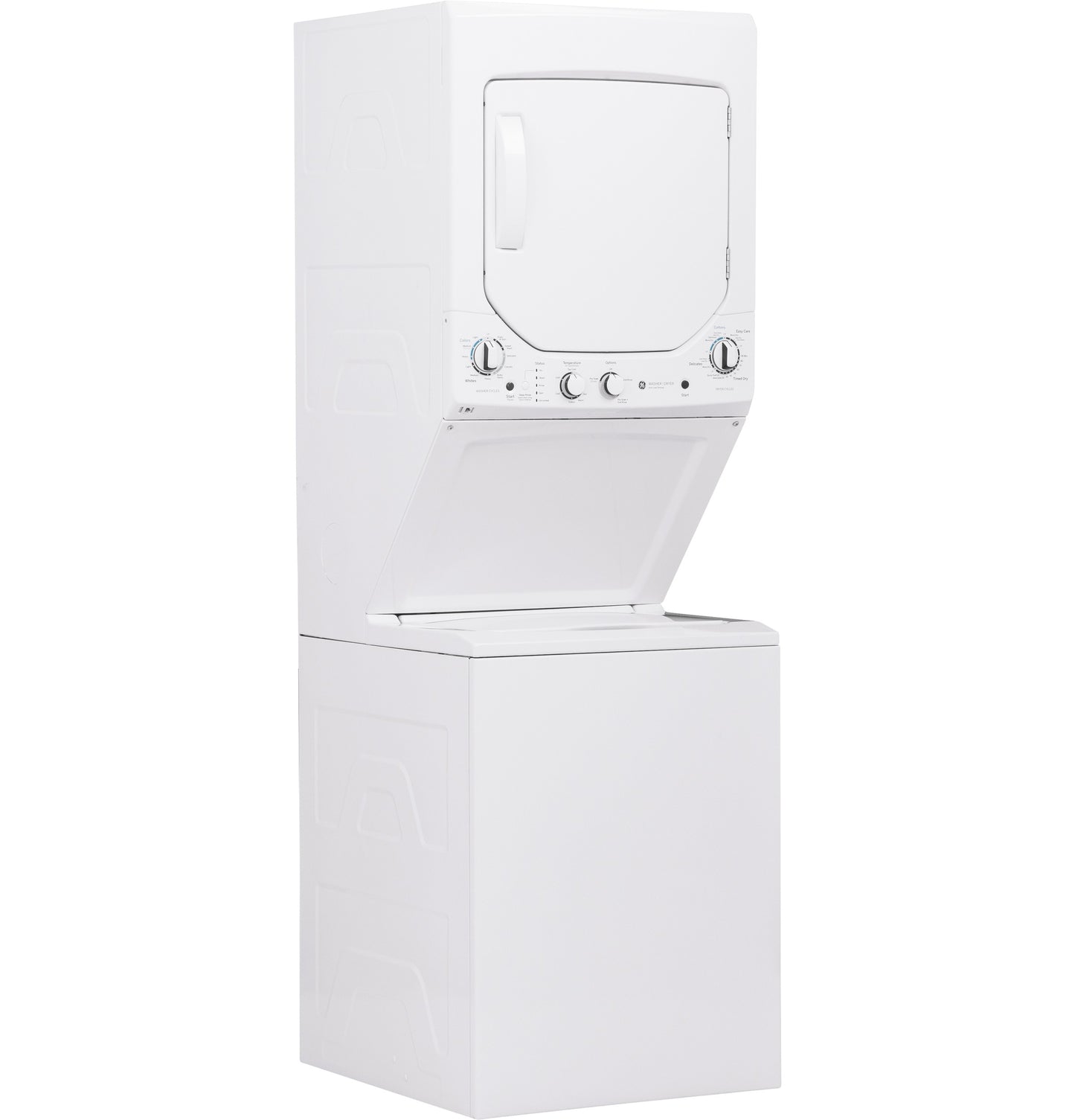 GE Unitized Spacemaker® 2.3 cu. ft. Capacity Washer with Stainless Steel Basket and 4.4 cu. ft. Capacity Gas Dryer
