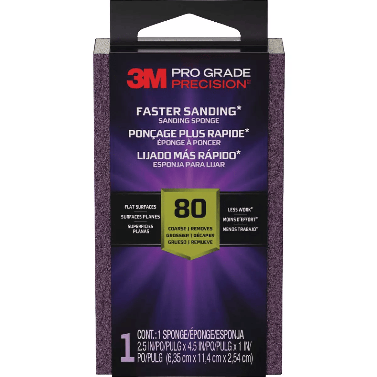 3M sanding sponge with 80 grit for faster sanding on flat surfaces, part of Sand Paper and Paint Supplies collections