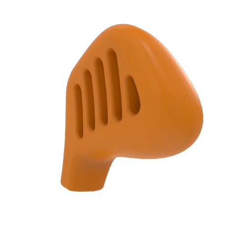 Orange throttle control knob with vented design for John Deere equipment in parts and lubricants collection