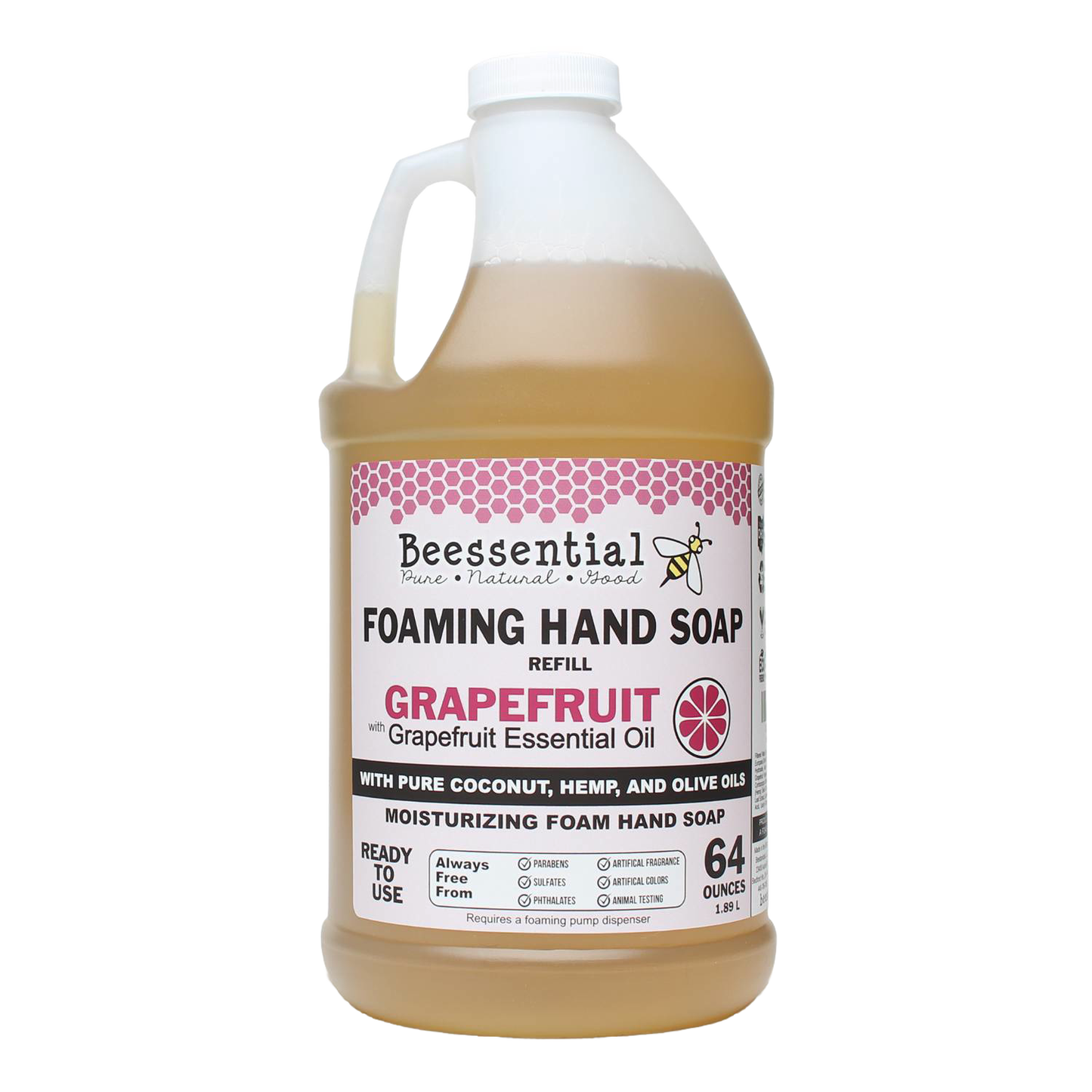 64 oz grapefruit foaming hand soap refill with coconut, hemp, and olive oils in Health & Beauty collections