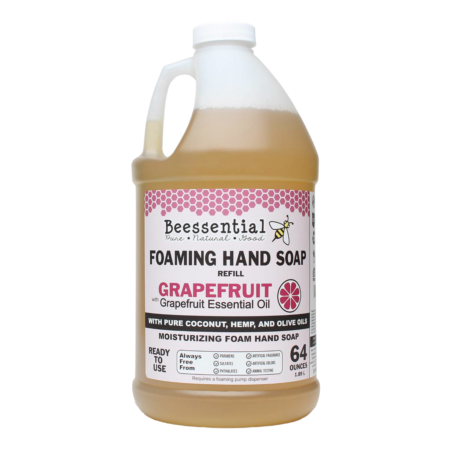 64 oz grapefruit foaming hand soap refill with coconut, hemp, and olive oils in Health & Beauty collections