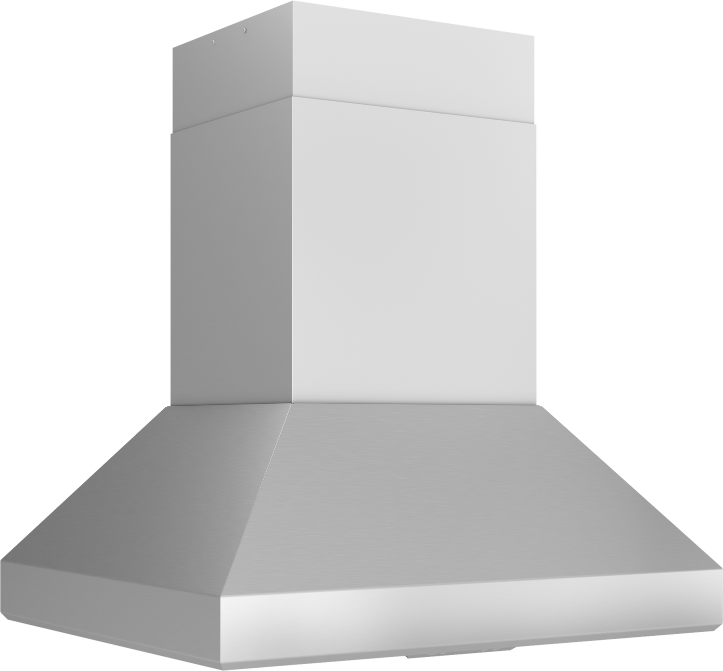 Brushed stainless steel island range hood with powerful blower in kitchen appliances and island range hoods collection