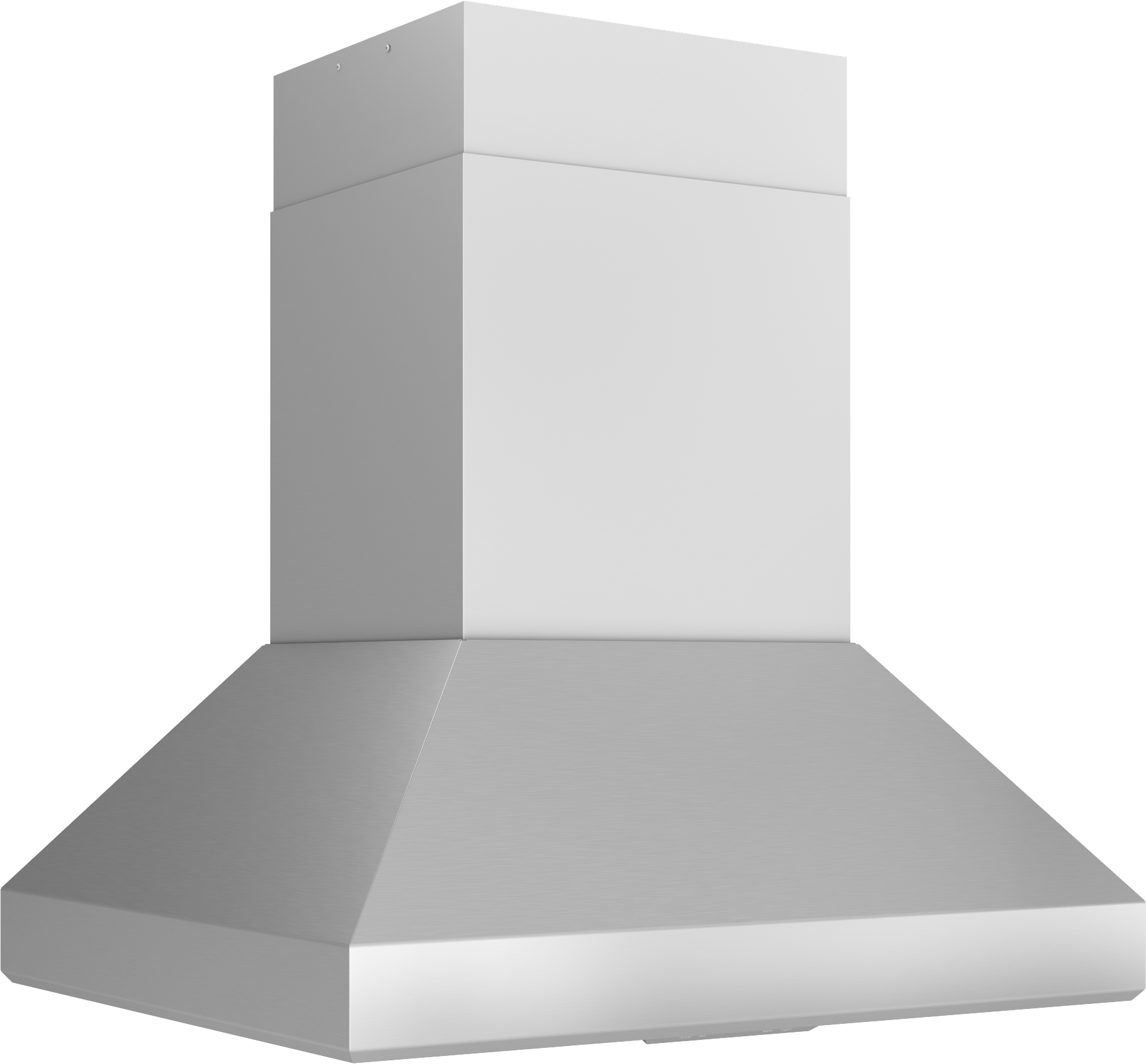 Brushed stainless steel island range hood with powerful blower in kitchen appliances and island range hoods collection