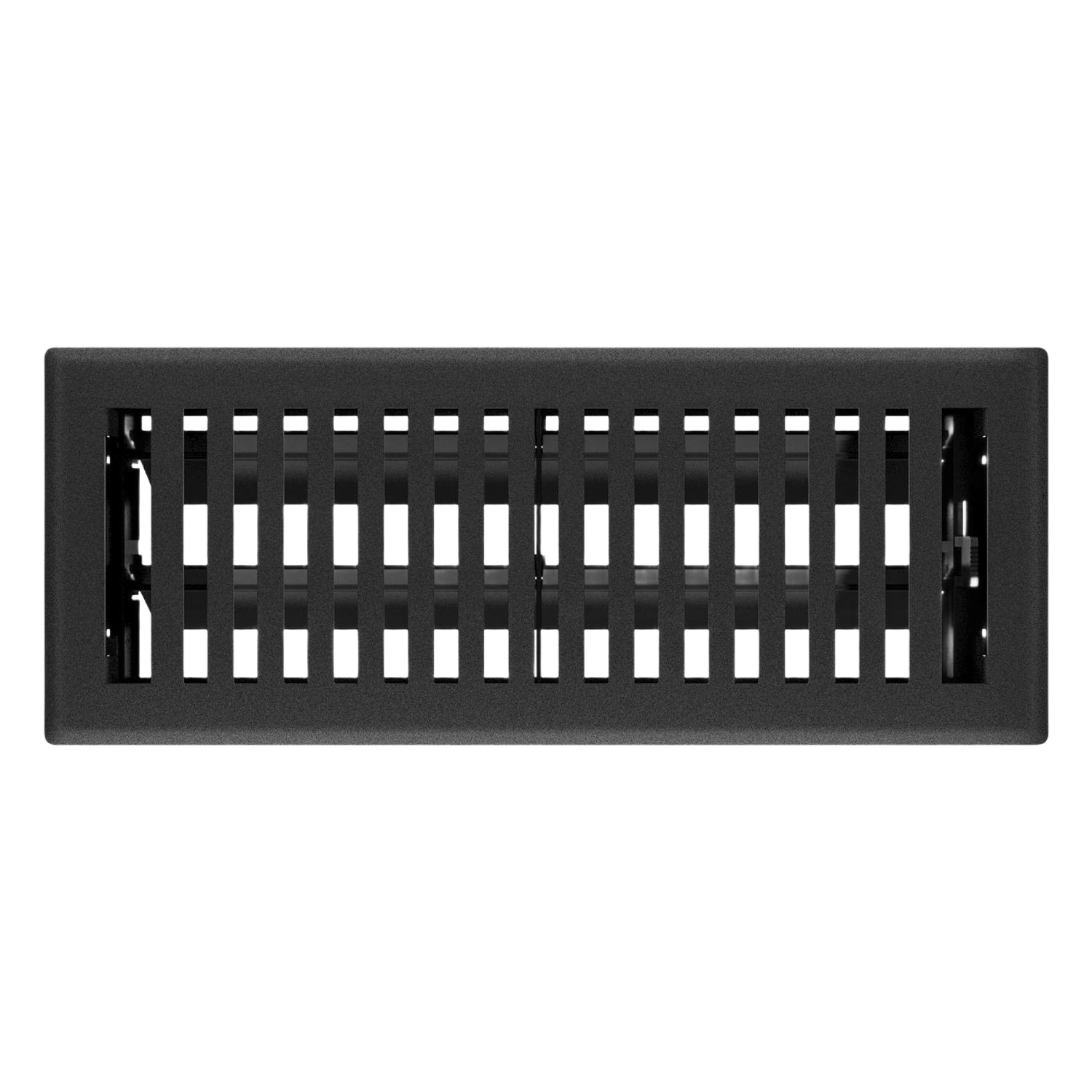 Black iron floor register with adjustable vents for heating and cooling in home improvement and plumbing projects under $50