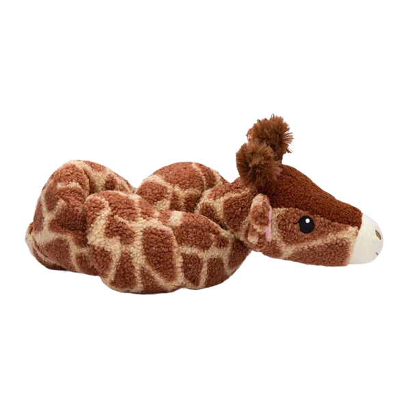 Soft Sherpa fabric giraffe-shaped dog toy with plush texture for pets in dog toys and supplies under $100 collection