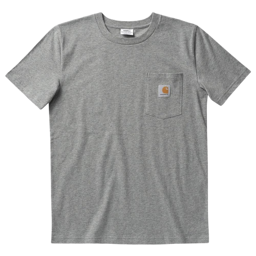 Gray short sleeve pocket t-shirt for boys made from mid-weight cotton, durable and comfortable kids' clothing under $50