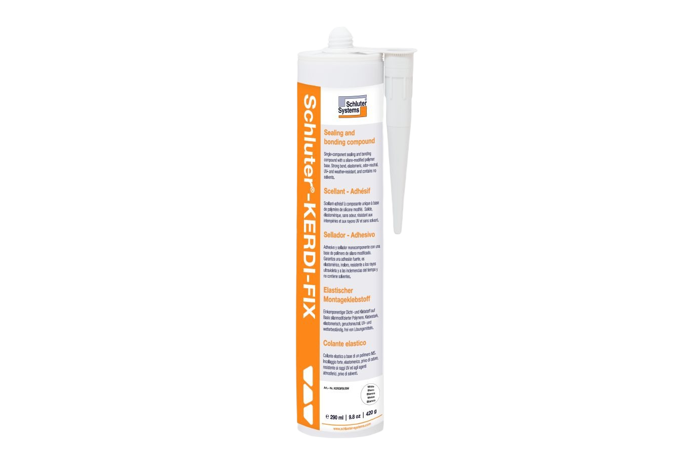 White sealing and bonding compound cartridge for home improvement and waterproofing applications