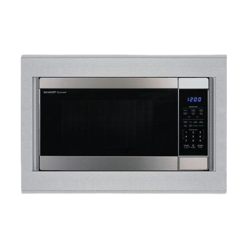 Built-in stainless steel trim kit framing a microwave with digital control panel in Kitchen & Kitchenware collection