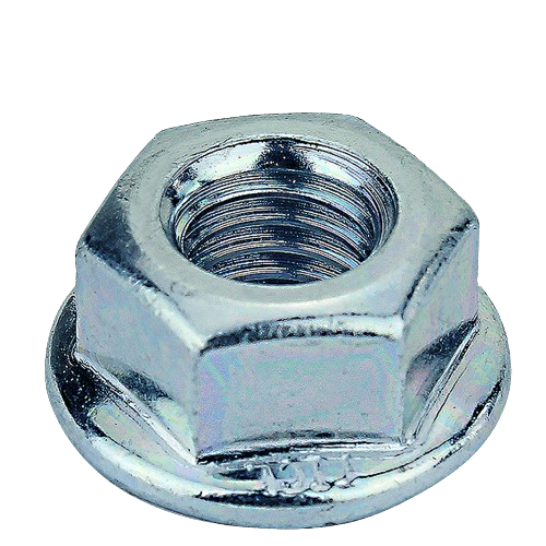 Silver steel flange nut with internal threading for hardware and John Deere parts in home improvement collections